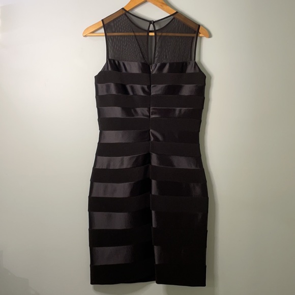 Caché Black and Mesh Striped Dress - Picture 3 of 6